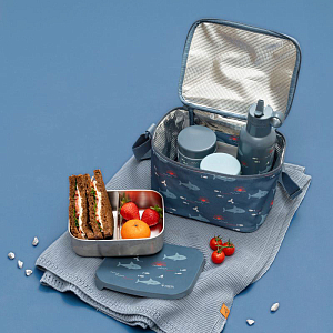 Бутылка-термос для напитков Fresk "Добрые Акулы", голубая, 350 мл